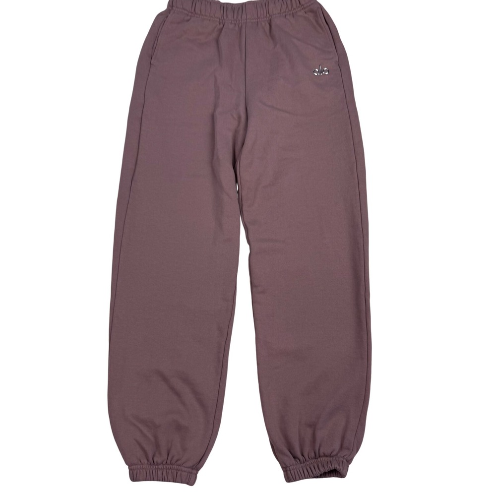 Alo Yoga Accolade Sweatpants Mauve Purple Fleece Joggers Medium Logo